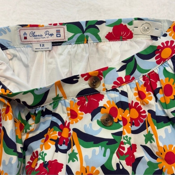NWT Classic Prep 12 Year Audrey Scallop Olina Poplin Stretch Floral Kids Skirt - Picture 8 of 16